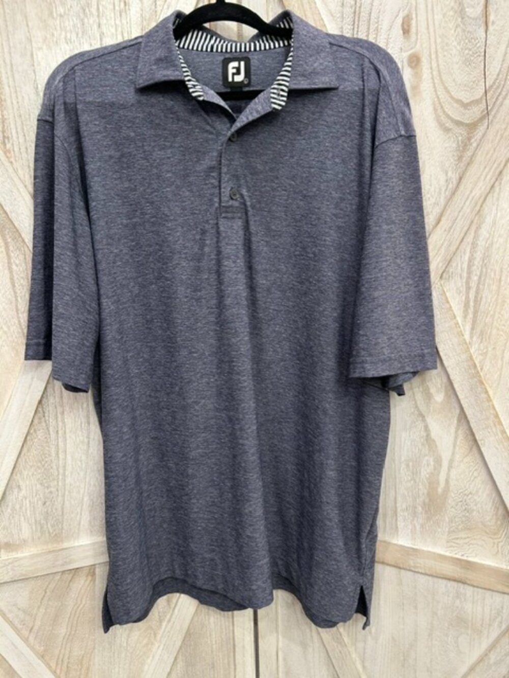 FootJoy ProDry Navy Heather Performance Golf Polo Men’s Large EUC